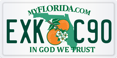 FL license plate EXKC90