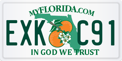 FL license plate EXKC91