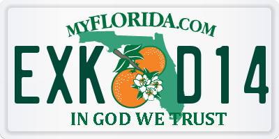 FL license plate EXKD14