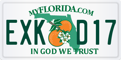 FL license plate EXKD17