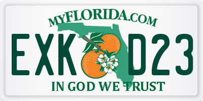 FL license plate EXKD23