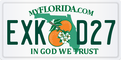 FL license plate EXKD27