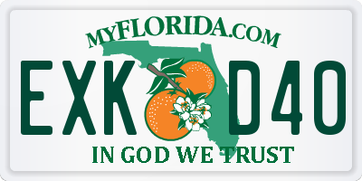 FL license plate EXKD40