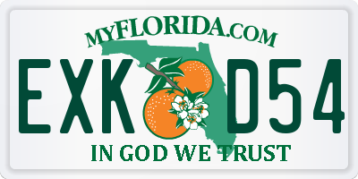 FL license plate EXKD54