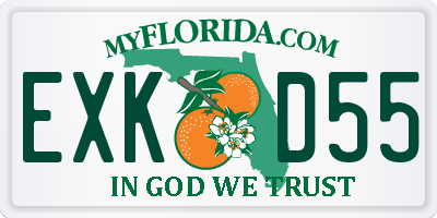 FL license plate EXKD55