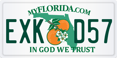 FL license plate EXKD57