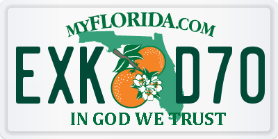 FL license plate EXKD70