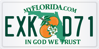FL license plate EXKD71