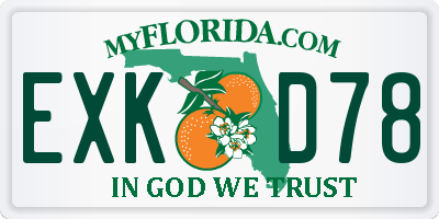 FL license plate EXKD78