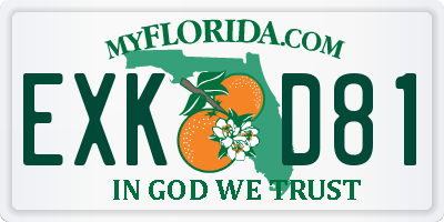 FL license plate EXKD81