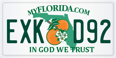 FL license plate EXKD92