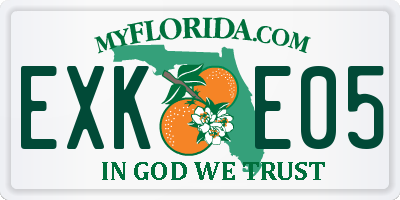 FL license plate EXKE05