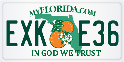 FL license plate EXKE36
