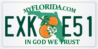FL license plate EXKE51