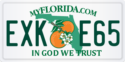 FL license plate EXKE65