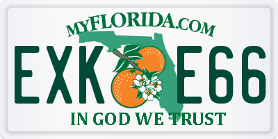 FL license plate EXKE66