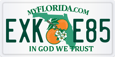 FL license plate EXKE85