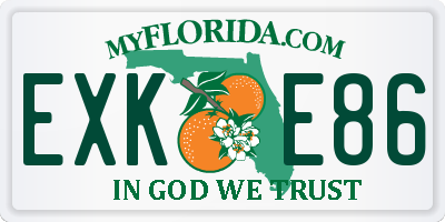 FL license plate EXKE86