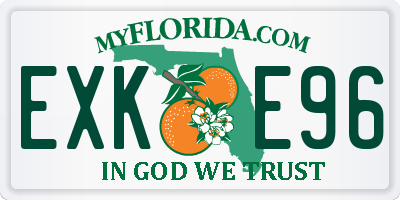 FL license plate EXKE96