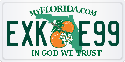 FL license plate EXKE99