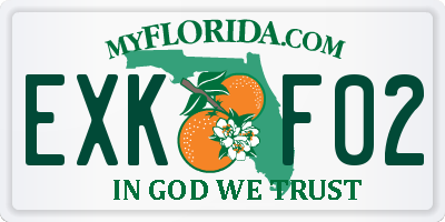 FL license plate EXKF02