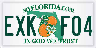 FL license plate EXKF04