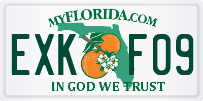 FL license plate EXKF09