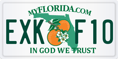 FL license plate EXKF10