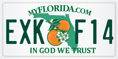 FL license plate EXKF14