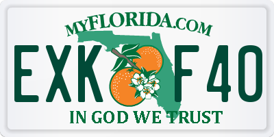 FL license plate EXKF40