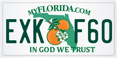 FL license plate EXKF60