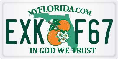 FL license plate EXKF67