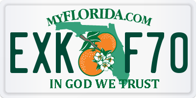 FL license plate EXKF70