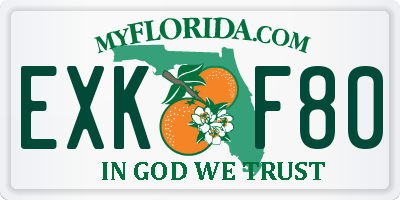 FL license plate EXKF80