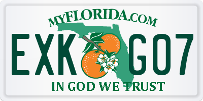 FL license plate EXKG07