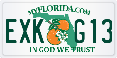 FL license plate EXKG13