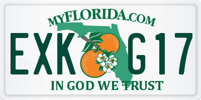 FL license plate EXKG17
