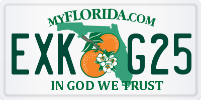 FL license plate EXKG25