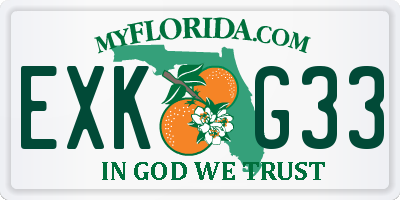 FL license plate EXKG33