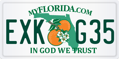 FL license plate EXKG35