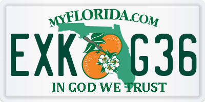 FL license plate EXKG36