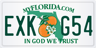 FL license plate EXKG54