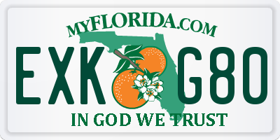 FL license plate EXKG80
