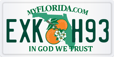 FL license plate EXKH93