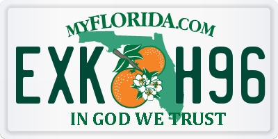 FL license plate EXKH96
