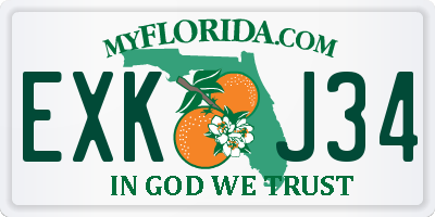 FL license plate EXKJ34