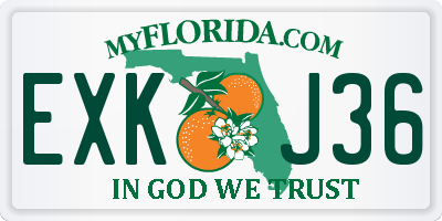 FL license plate EXKJ36