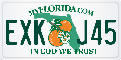 FL license plate EXKJ45