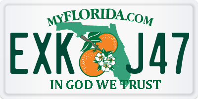 FL license plate EXKJ47