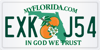 FL license plate EXKJ54